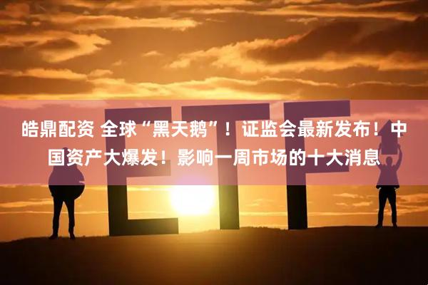 皓鼎配资 全球“黑天鹅”！证监会最新发布！中国资产大爆发！影响一周市场的十大消息